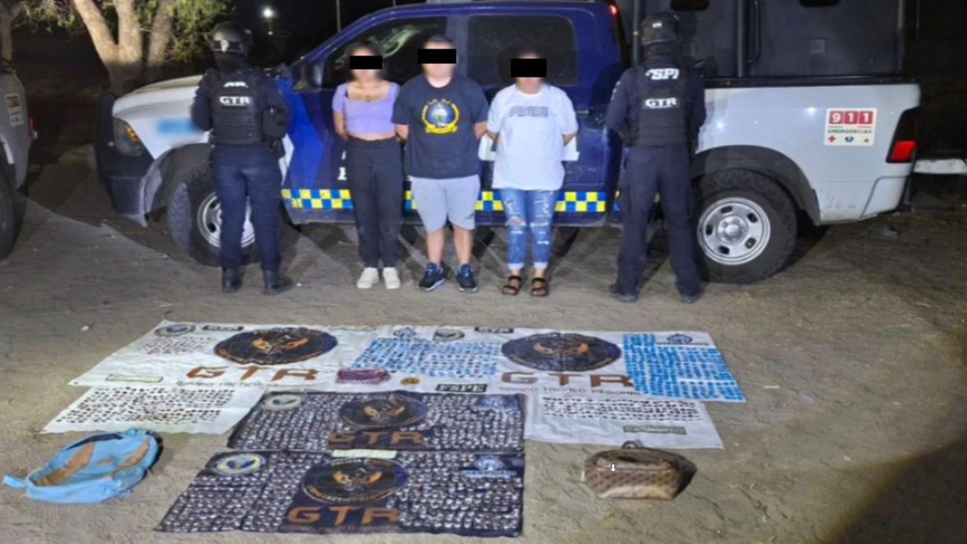 Los detenidos y la droga.